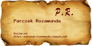 Parczek Rozamunda névjegykártya